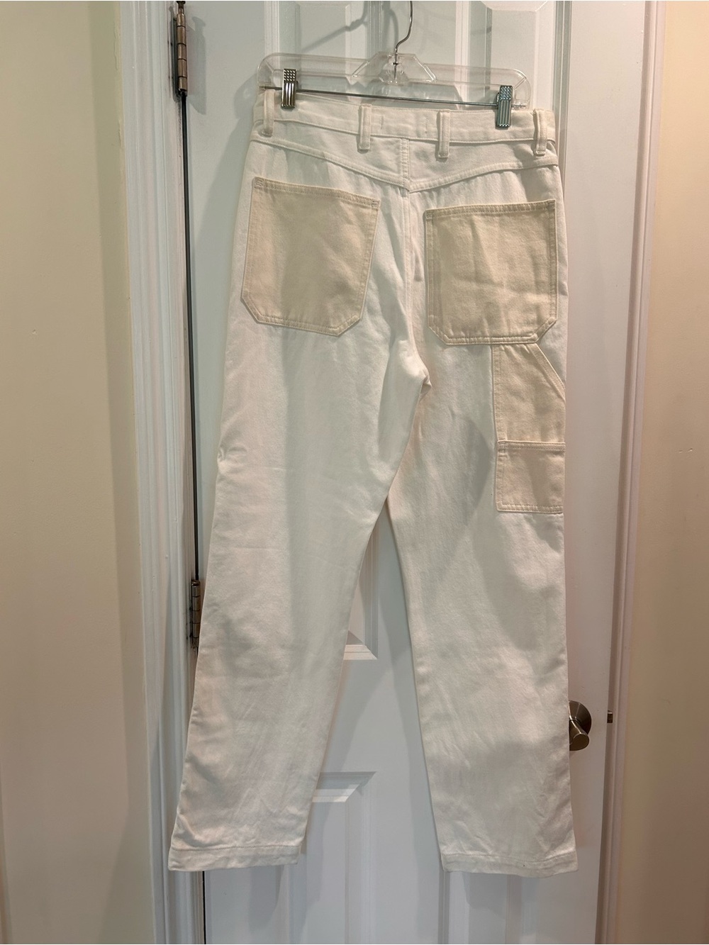 New Madewell Two Tone Perfect Vintage Straight Leg Jeans Cream Women’s 28 - Picture 3 of 8